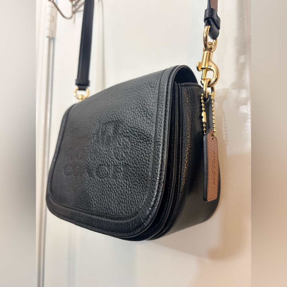 Coach Horse and Carriage Saddle Bag Black Pebbled Leather C4058 - Picture 15 of 16